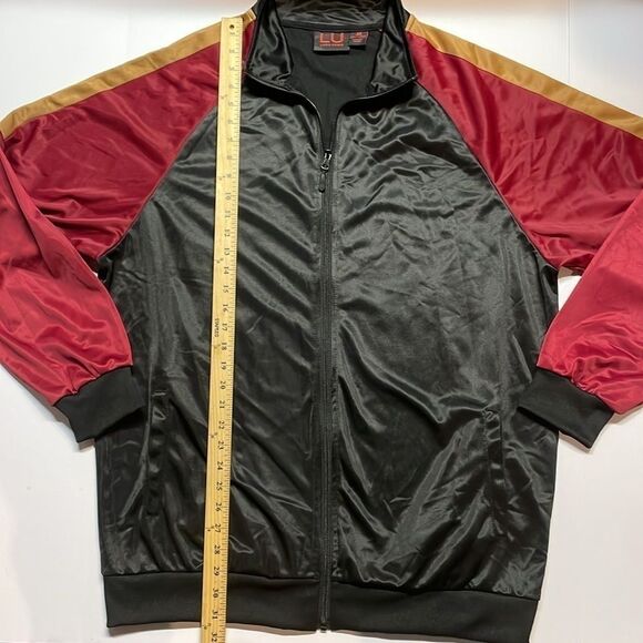 Linea Uomo men’s full zip black/maroon lightweight jacket Sz 3X - Picture 4 of 7